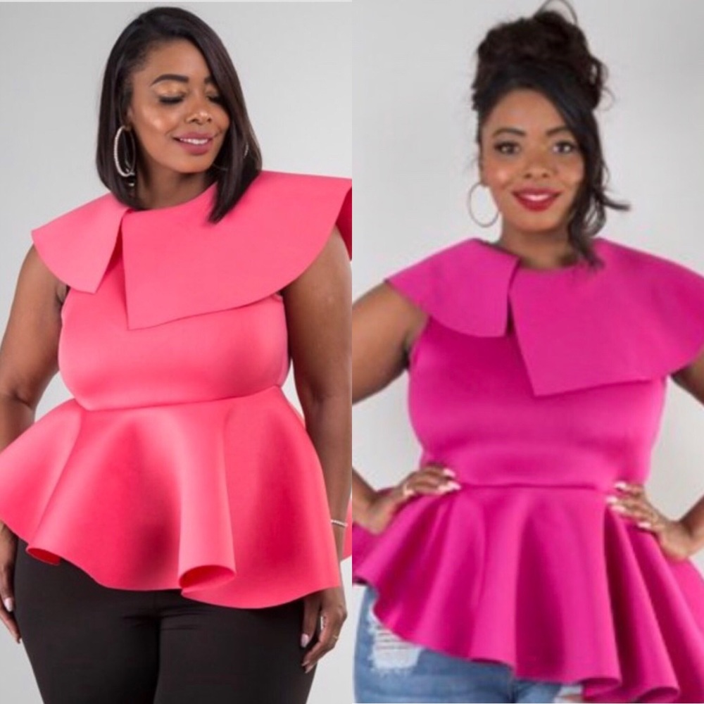 💥B1G1 FREE💥Curvy Peplum Tops! YELLOW/CORAL